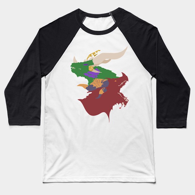 Dragon Sisters Baseball T-Shirt by Rackham